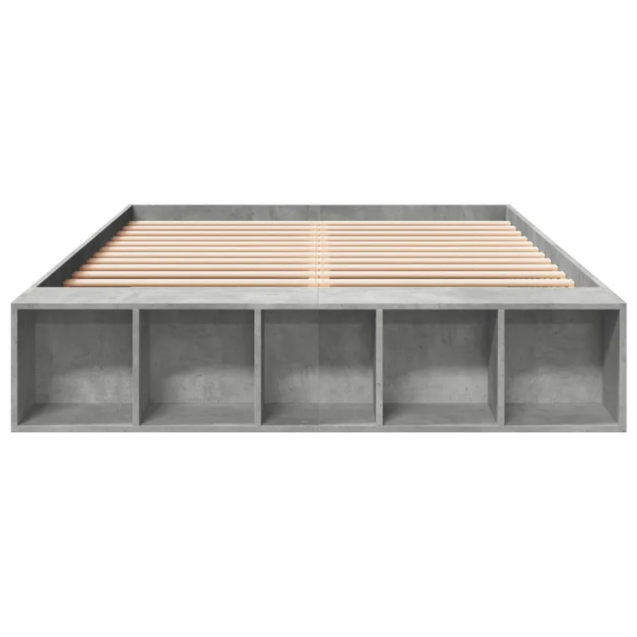 Cadre de lit sans matelas gris béton 160x200 cm - 4