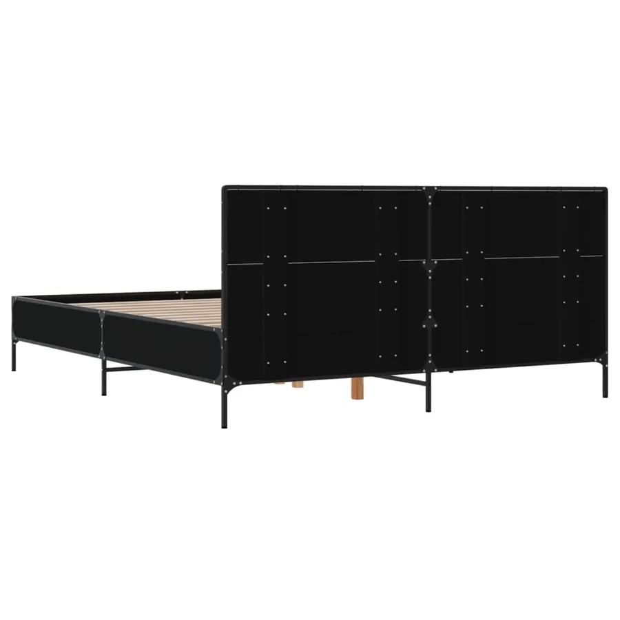 Cadre de lit sans matelas noir 120x200 cm - 6