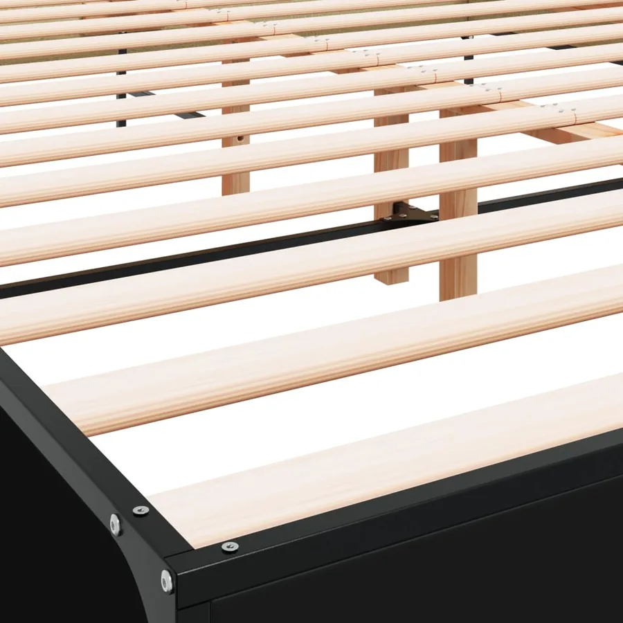 Cadre de lit sans matelas noir 120x200 cm - 7