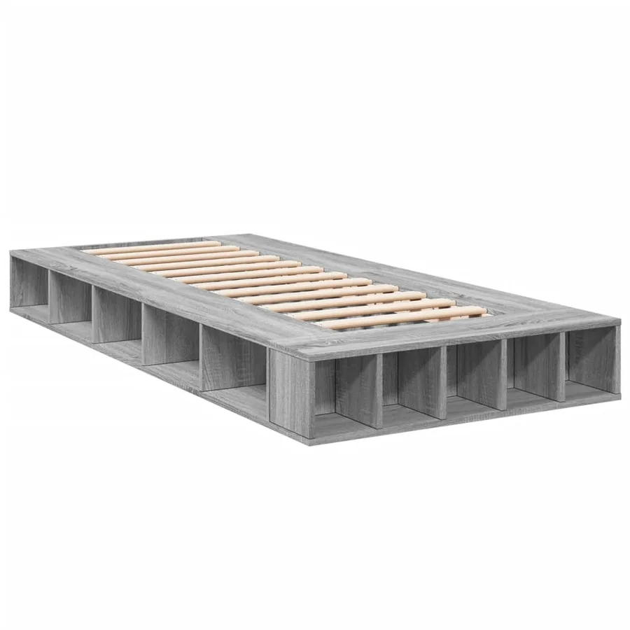 Cadre de lit sans matelas sonoma gris 100x200 cm - 3
