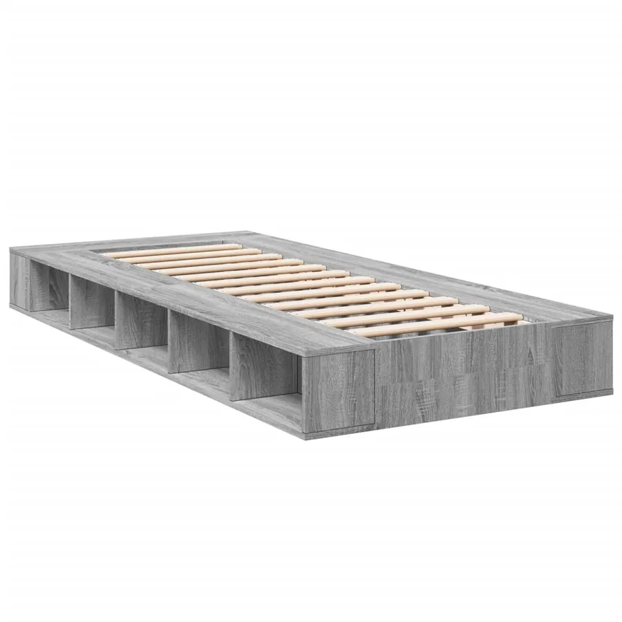 Cadre de lit sans matelas sonoma gris 100x200 cm - 6