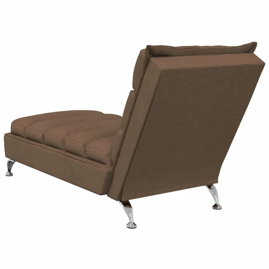 Chaise longue avec coussins marron tissu - 6