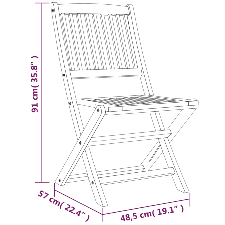 Ensemble à manger de jardin 5 pcs Bois d'acacia solide - 13