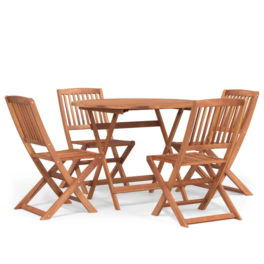 Ensemble à manger de jardin 5 pcs Bois d'acacia solide - 2