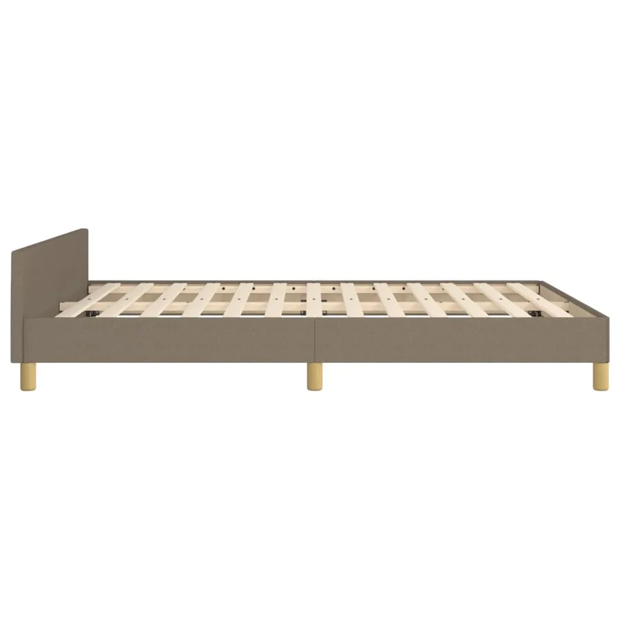 Cadre de lit sans matelas taupe 140x200 cm tissu - 7