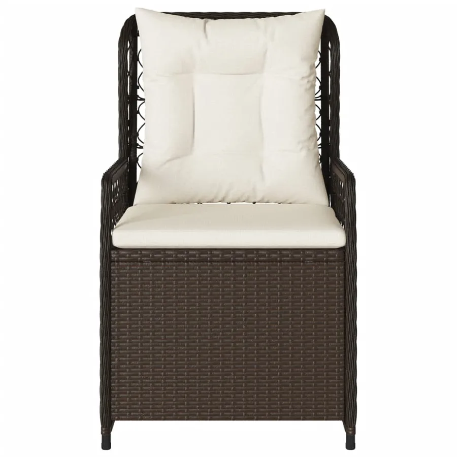 Chaises inclinables de jardin lot de 2 marron résine tressée - 5