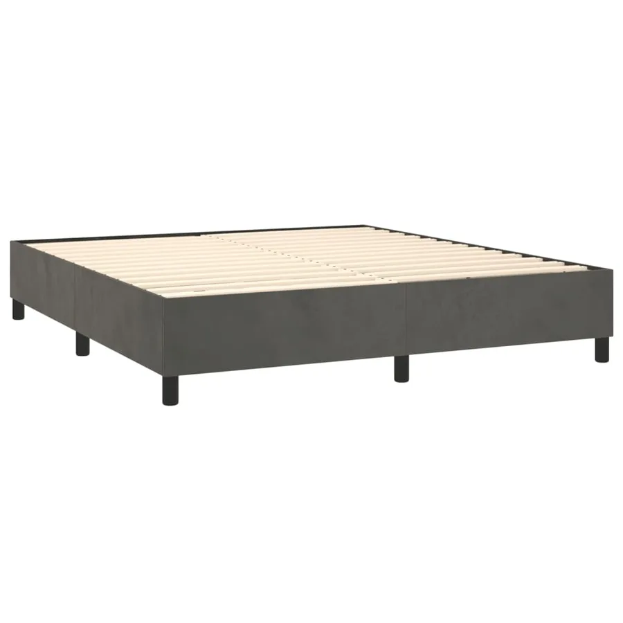 Sommier à lattes de lit matelas et LED Gris foncé 160x200 cm - 5