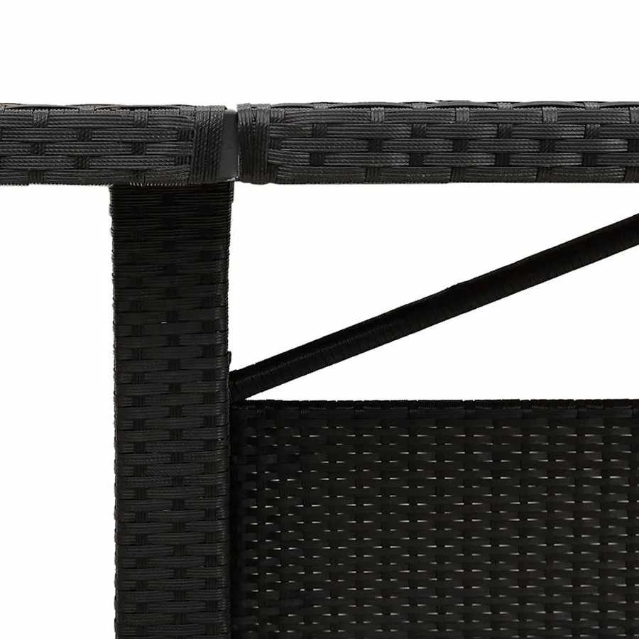 Table de jardin dessus en verre noir 240x90x75cm résine tressée - 8