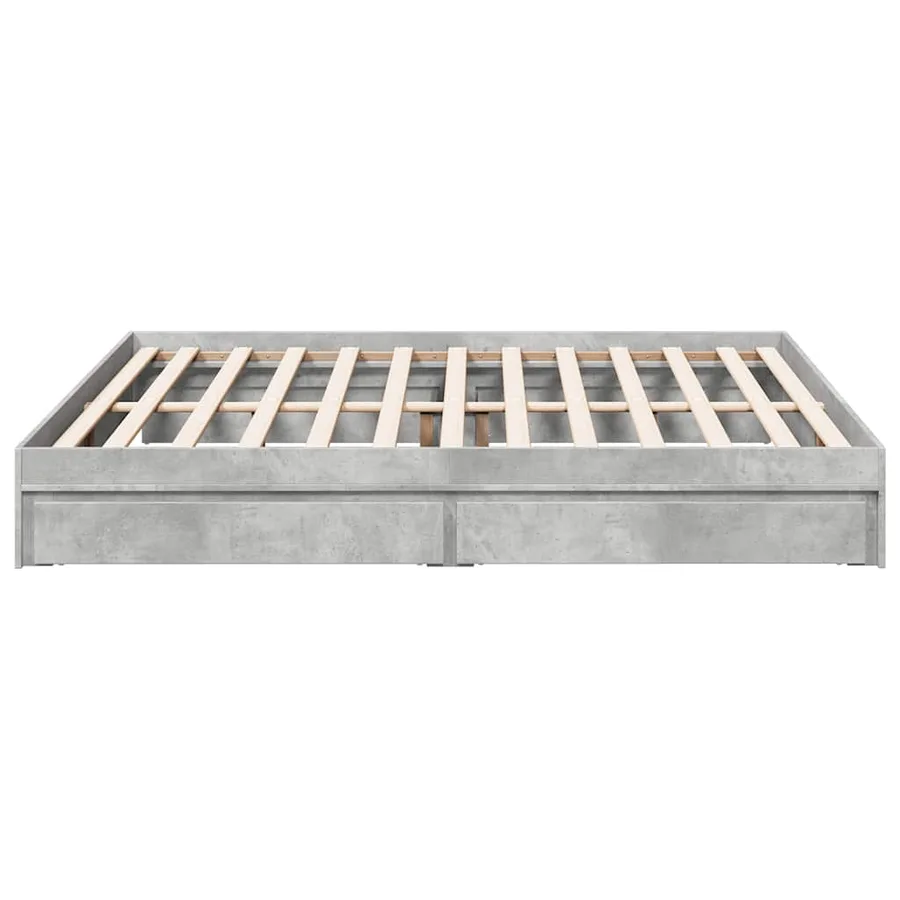 Cadre de lit avec tiroirs sans matelas gris béton 180x200 cm - 5