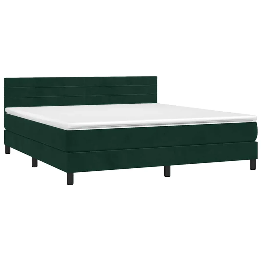 Sommier à lattes de lit et matelas Vert foncé 180x200cm Velours - 3