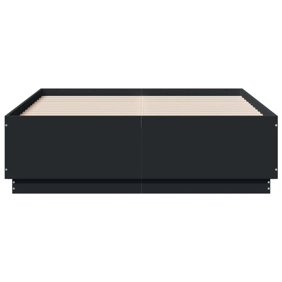 Cadre de lit sans matelas noir 120x190 cm - 4