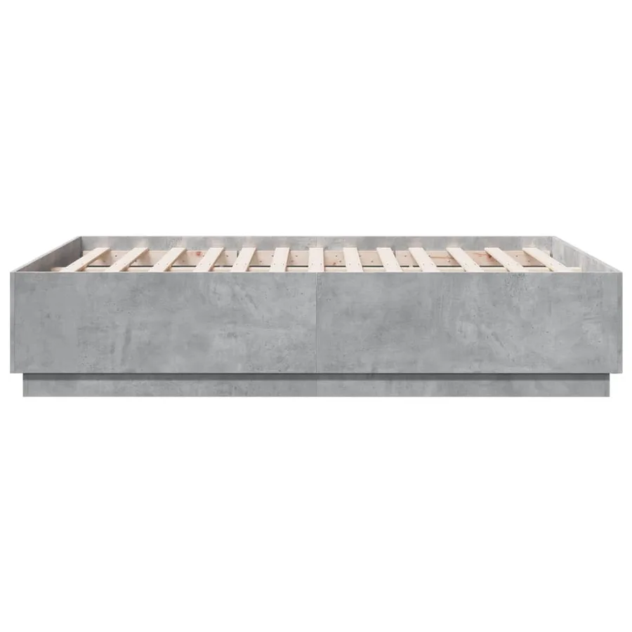 Cadre de lit sans matelas gris béton 120x190 cm - 5