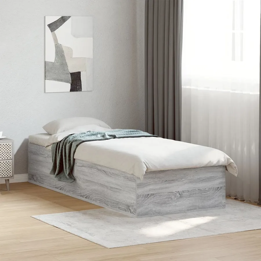 Cadre de lit sans matelas sonoma gris 90x200 cm - 3