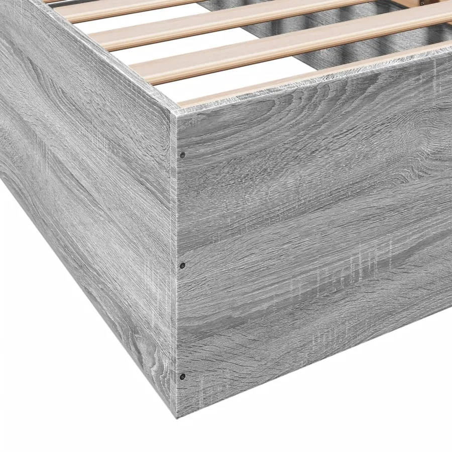 Cadre de lit sans matelas sonoma gris 90x200 cm - 8