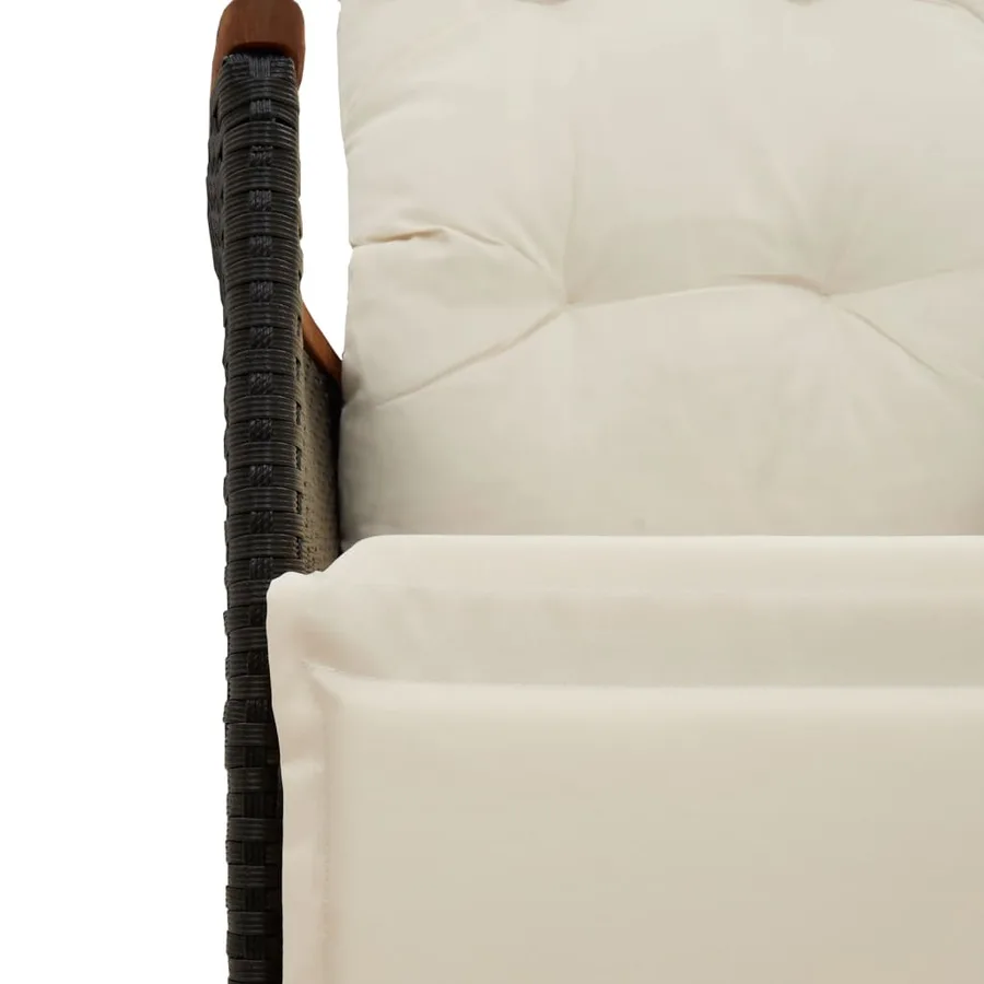 Ensemble de bistro de jardin 11 pcs coussins noir poly rotin - 7
