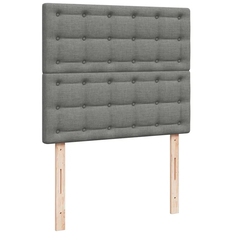 Sommier à lattes de lit avec matelas gris foncé 120x190cm tissu - 7