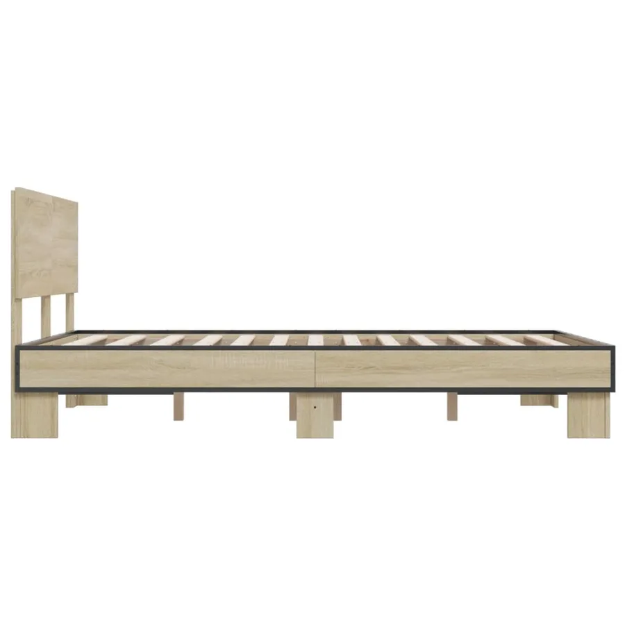 Cadre de lit sans matelas chêne sonoma 140x190 cm - 5
