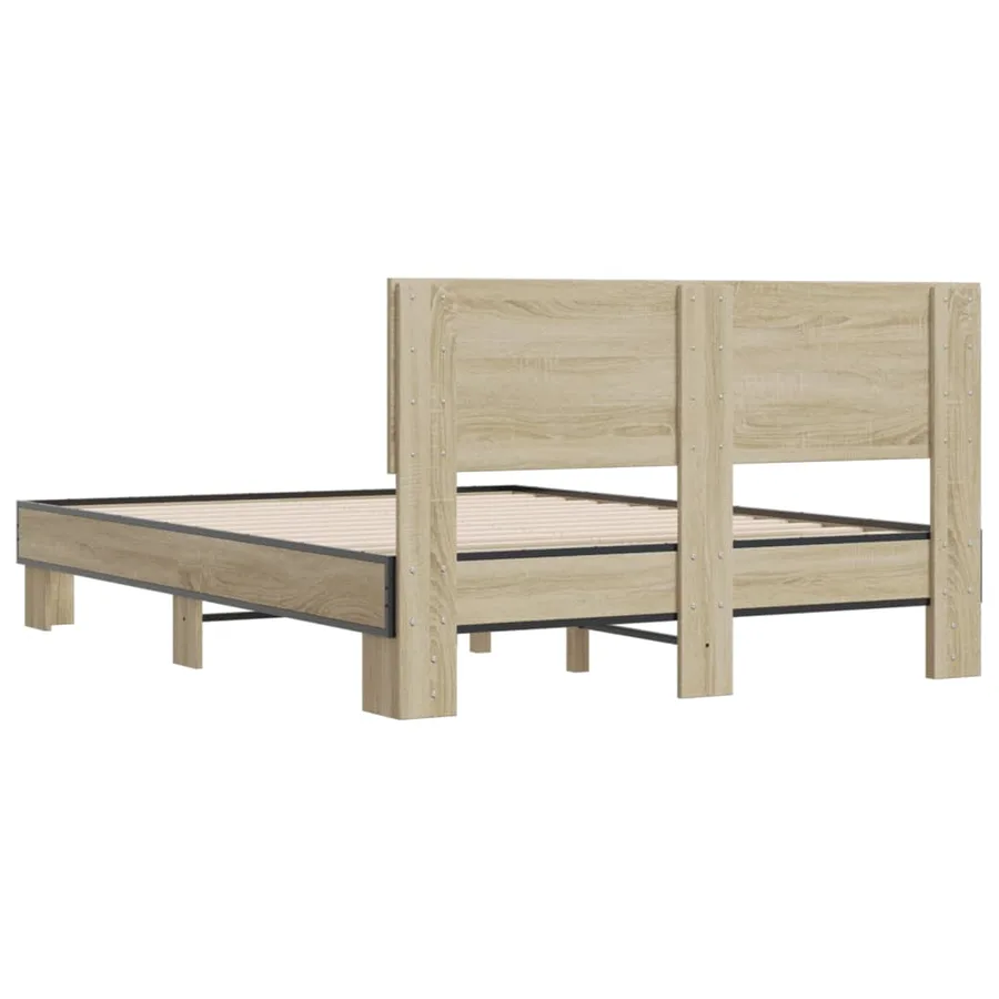 Cadre de lit sans matelas chêne sonoma 140x190 cm - 6