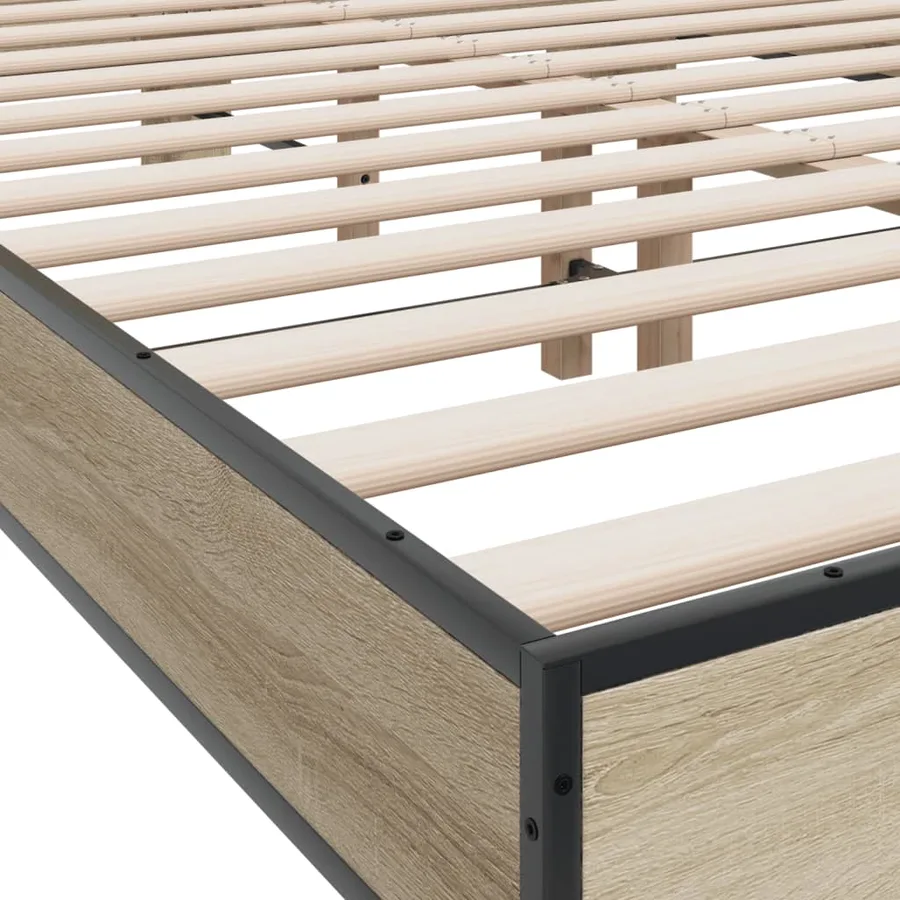 Cadre de lit sans matelas chêne sonoma 140x190 cm - 7