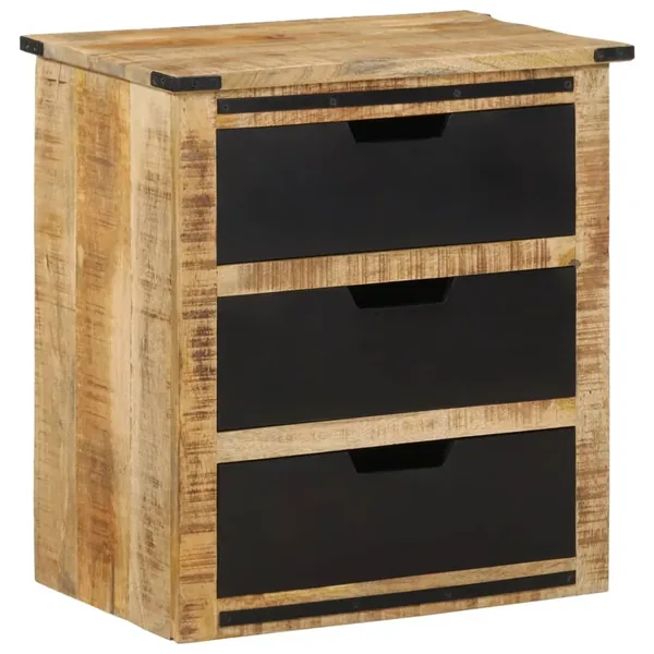 Buffet avec 3 tiroirs 55x35x60 cm bois massif de manguier