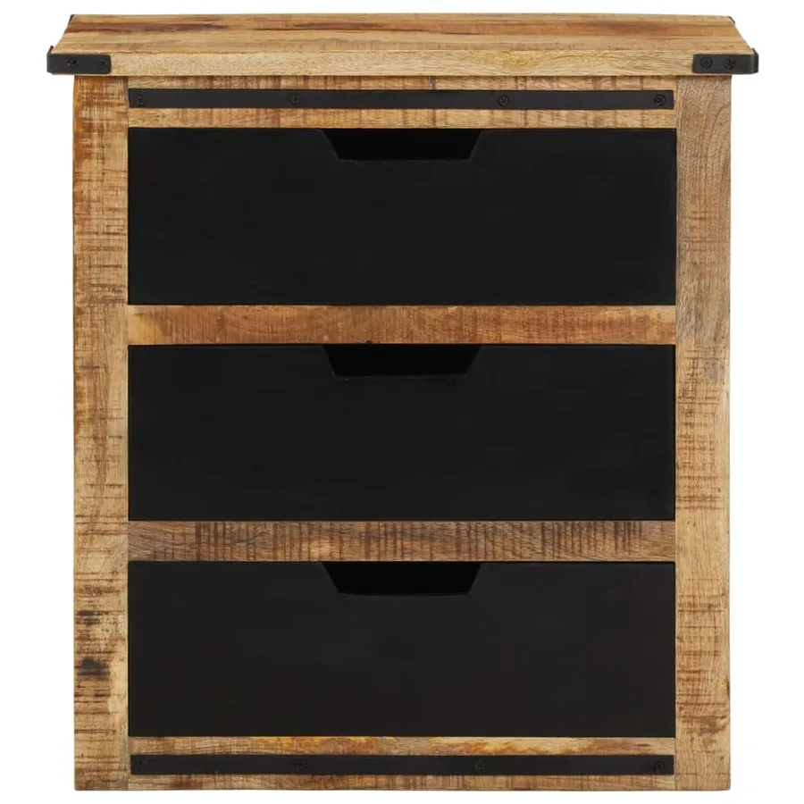 Buffet avec 3 tiroirs 55x35x60 cm bois massif de manguier - 12