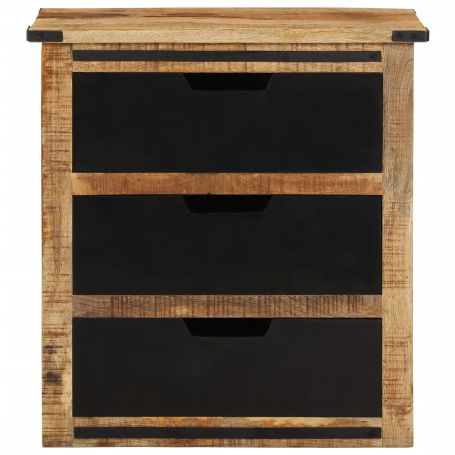 Buffet avec 3 tiroirs 55x35x60 cm bois massif de manguier - 2