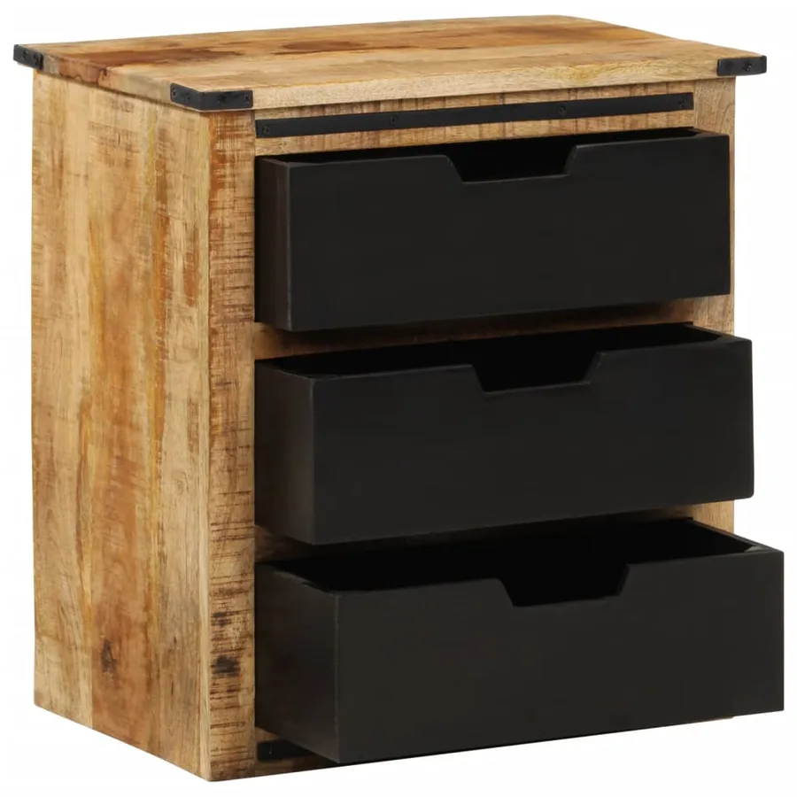 Buffet avec 3 tiroirs 55x35x60 cm bois massif de manguier - 3