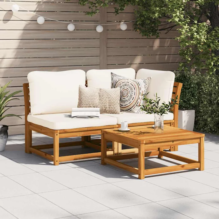 Table de jardin 63x63x30 cm bois d'acacia solide - 3