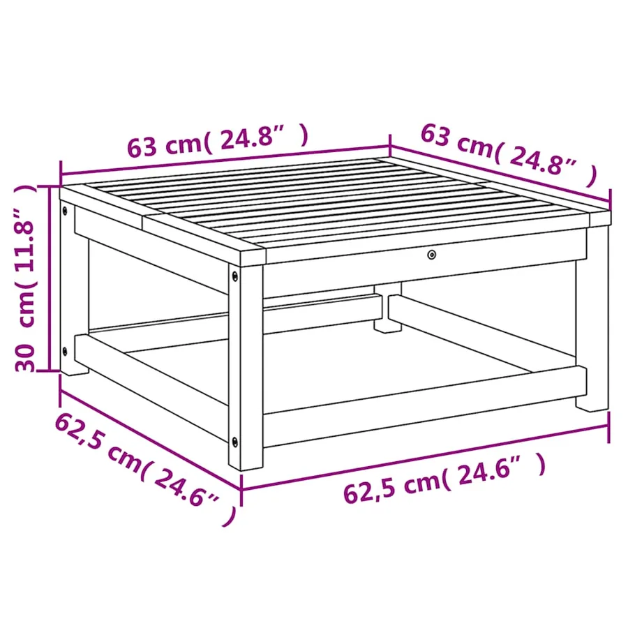 Table de jardin 63x63x30 cm bois d'acacia solide - 8
