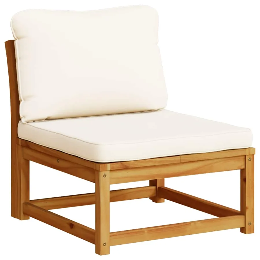 Salon de jardin 4 pcs avec coussins Bois d'acacia solide - 4