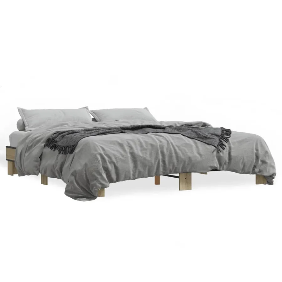 Cadre de lit sans matelas chêne sonoma 200x200 cm - 2
