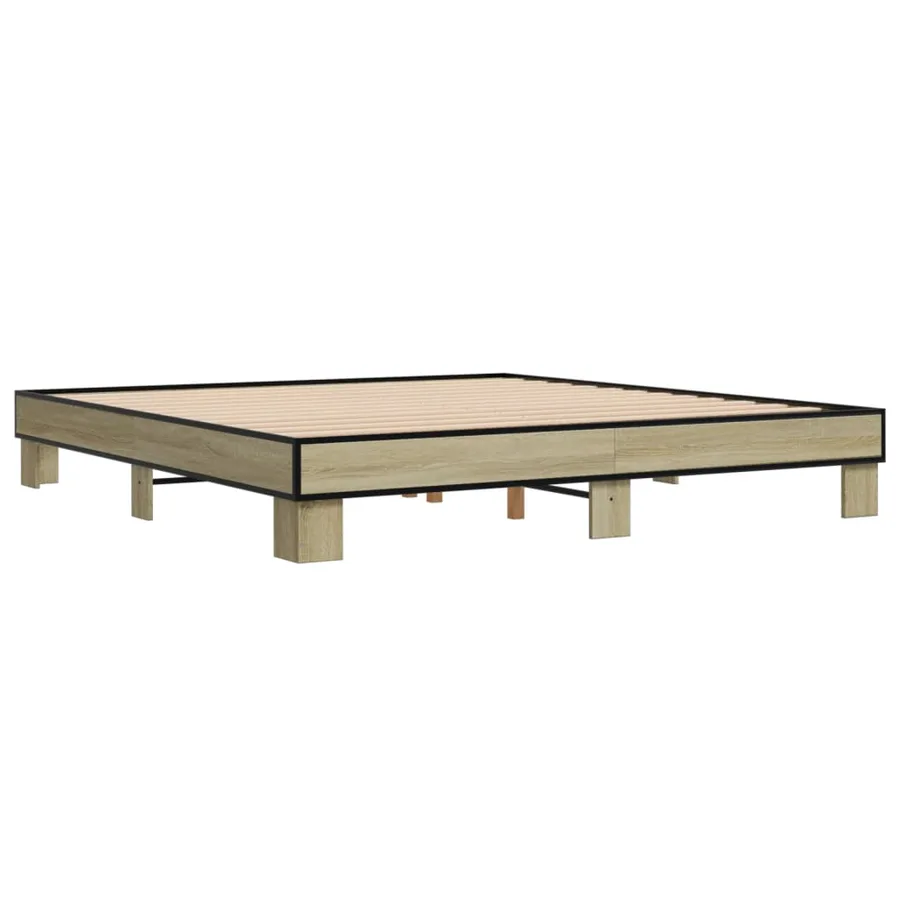 Cadre de lit sans matelas chêne sonoma 200x200 cm - 3