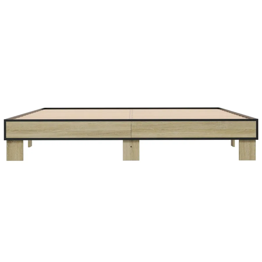 Cadre de lit sans matelas chêne sonoma 200x200 cm - 4