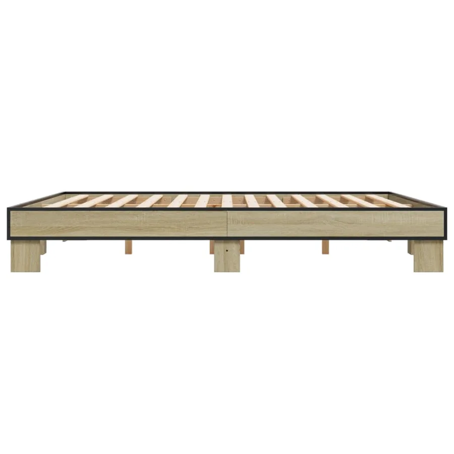 Cadre de lit sans matelas chêne sonoma 200x200 cm - 5