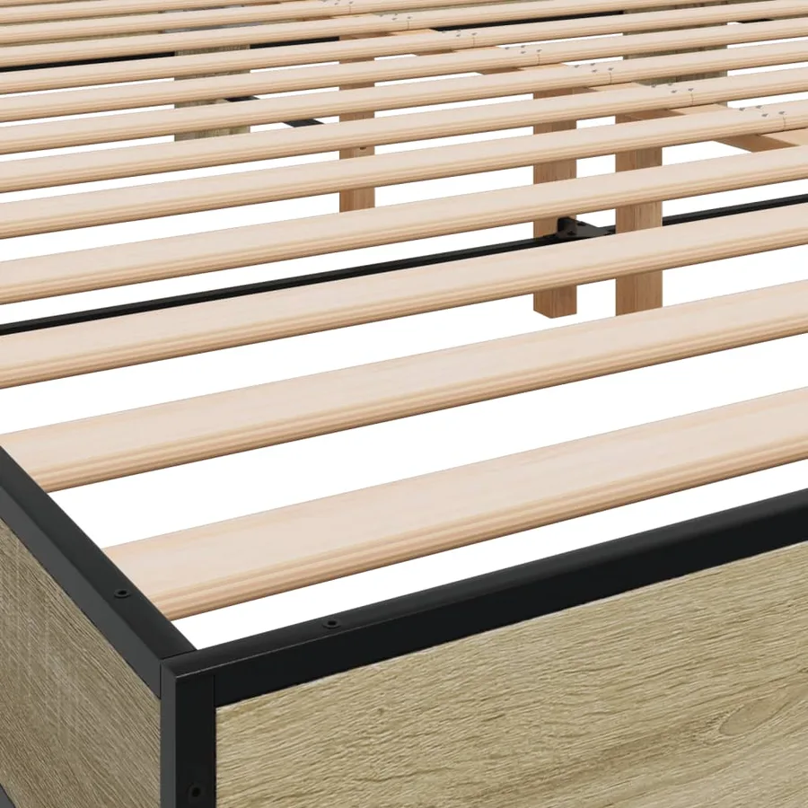 Cadre de lit sans matelas chêne sonoma 200x200 cm - 7