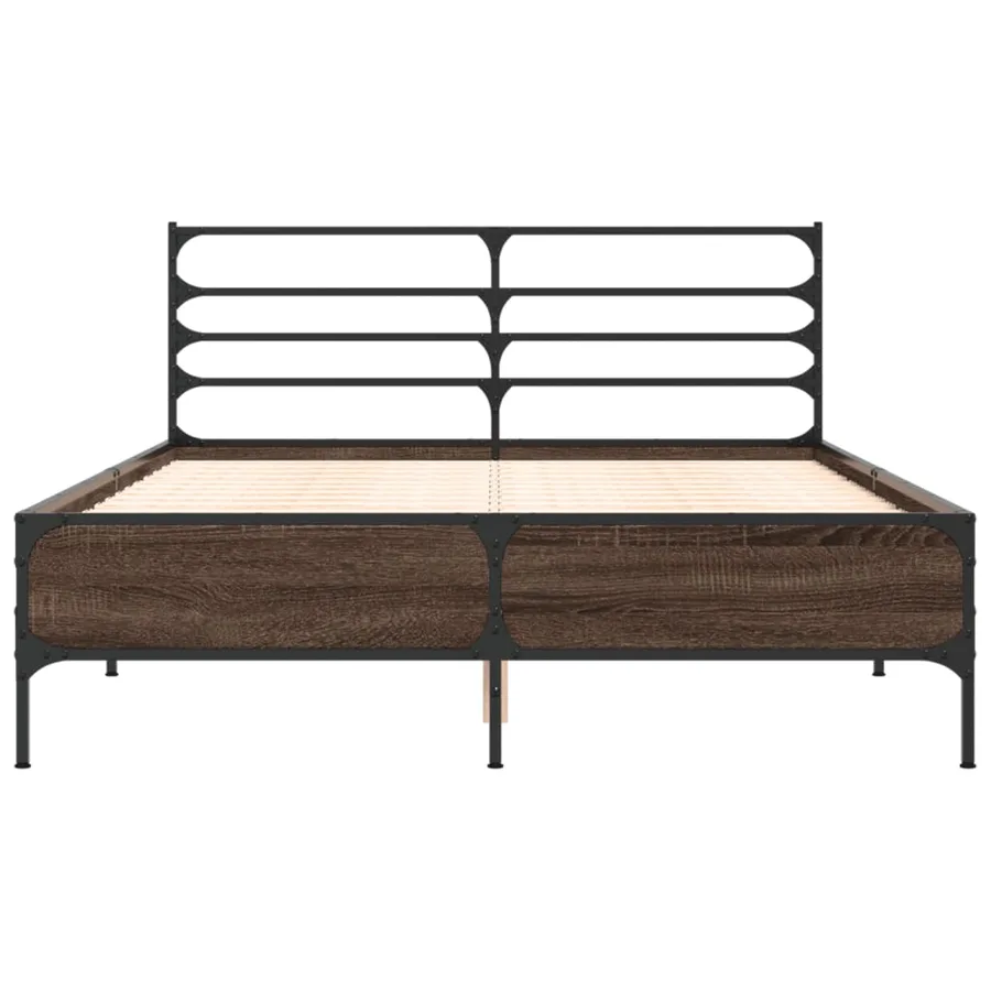 Cadre de lit sans matelas chêne marron 120x190 cm - 4