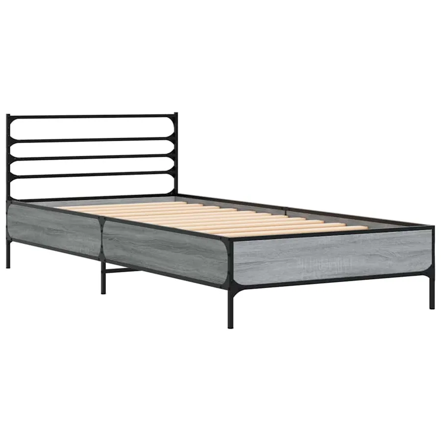 Cadre de lit sans matelas sonoma gris 100x200 cm - 3