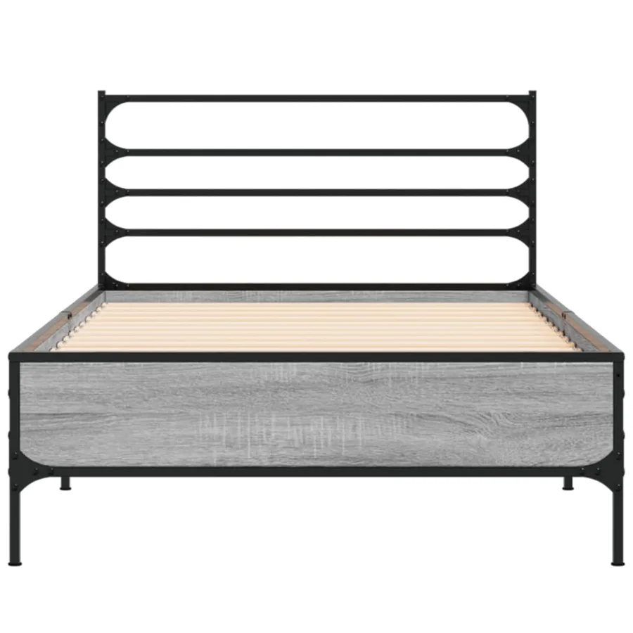 Cadre de lit sans matelas sonoma gris 100x200 cm - 4