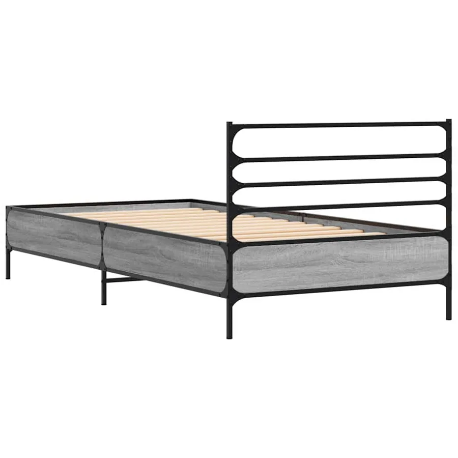 Cadre de lit sans matelas sonoma gris 100x200 cm - 6