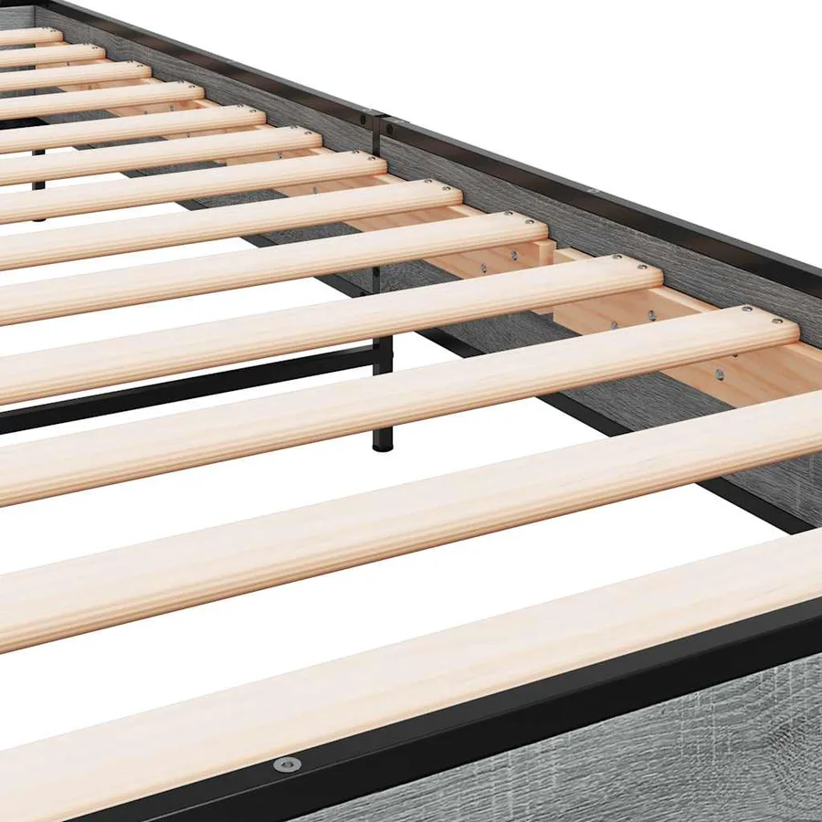 Cadre de lit sans matelas sonoma gris 100x200 cm - 7