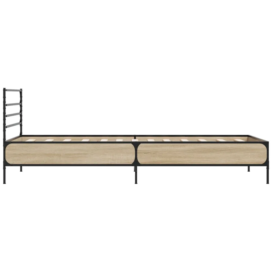 Cadre de lit sans matelas chêne sonoma 75x190 cm - 5