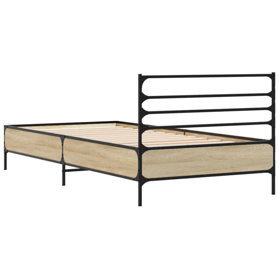 Cadre de lit sans matelas chêne sonoma 75x190 cm - 6