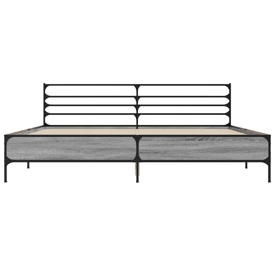 Cadre de lit sans matelas sonoma gris 200x200 cm - 4