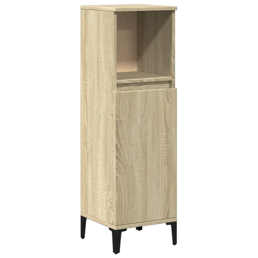 Armoire salle de bain chêne sonoma 30x30x100 cm - 2