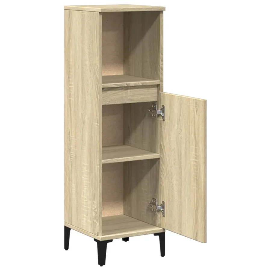 Armoire salle de bain chêne sonoma 30x30x100 cm - 7