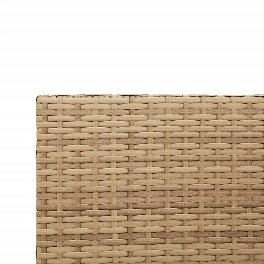 Canapé de jardin avec table et coussins en forme de L beige - 10