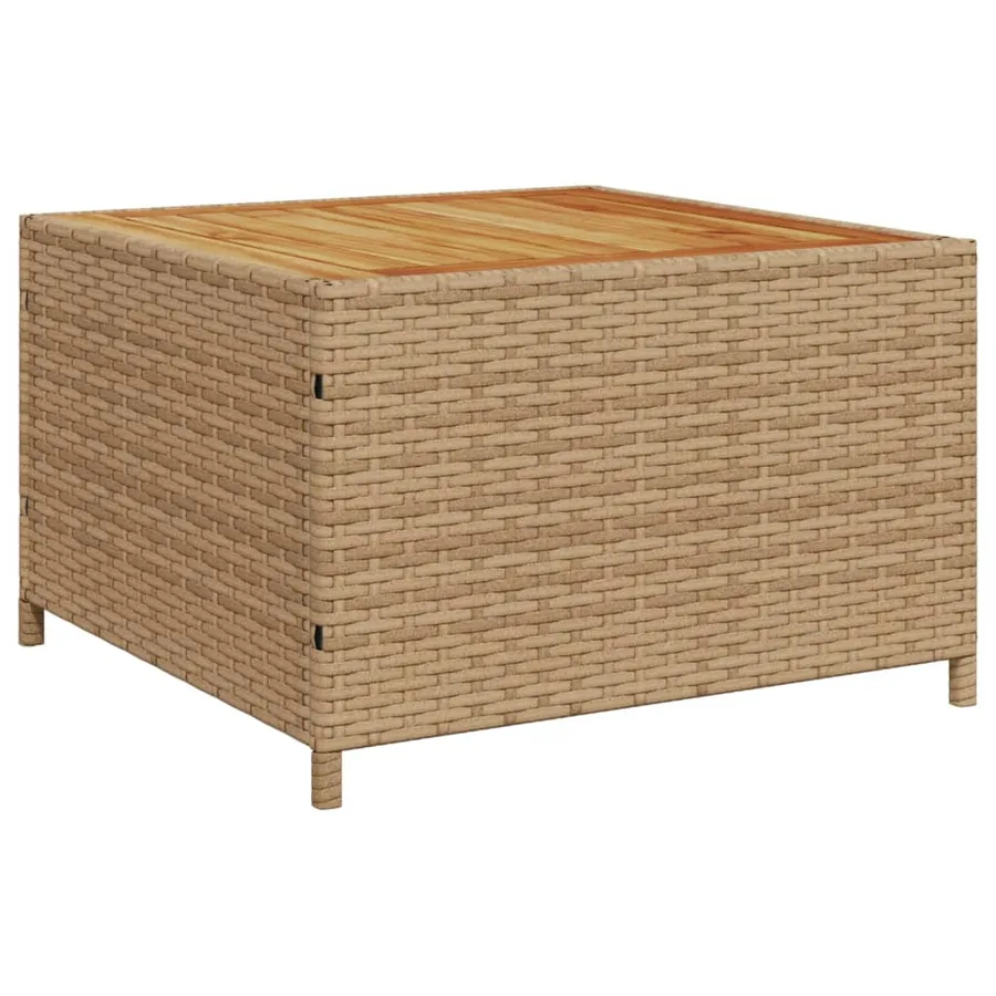 Canapé de jardin avec table et coussins en forme de L beige - 8