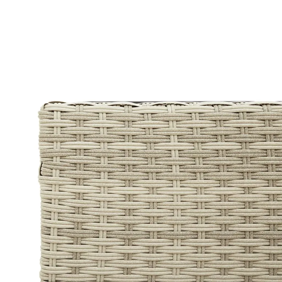 Canapé de jardin et table et coussins en forme de L gris clair - 10