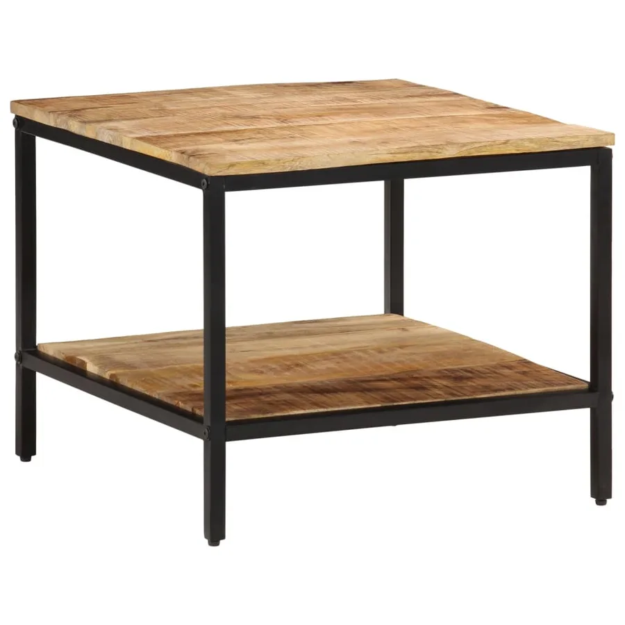 Table basse 55x55x45 cm bois de manguier massif brut - 11