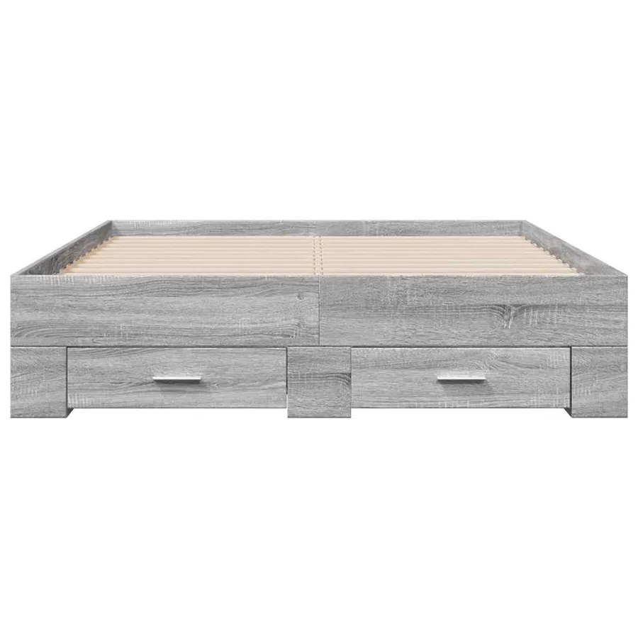 Cadre de lit avec tiroirs sans matelas sonoma gris 120x200 cm - 4